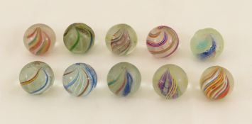 10 Handmade Germans Swirl Marbles 23/32