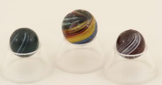 3 Vintage Handmade Indian Maglite Marbles