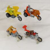 4 Hot Wheels RRRumblers Motorcycles