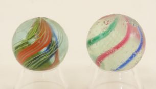 2 Vintage Swirl Marbles