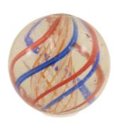 Orange & White Variegated Latticino Marble