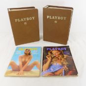 12 Playboy Magazines, 1973 In Hardcover Binders