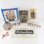 Beer Memorabilia, Kiss Figure, Model Ship & more