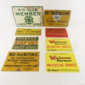 8 Vintage Farming Related Metal Signs