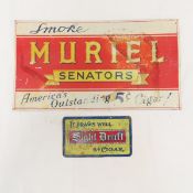 2 Vintage Metal Cigar signs; Muriel & Sight Draft