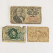 25, 10, & 5 Cent Fractional Currency Notes
