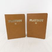 12 Playboy Magazines, 1977 In Hardcover Binders