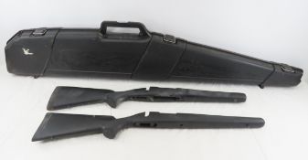 2 Synthetic Pistol Grip Stocks & Plastic Gun Case