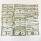50 $1 US Silver Certificates, 2 are star notes