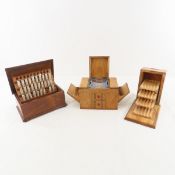 3 Vintage Wood Mechanical Cigarette Dispensers