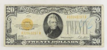 1928 $20 Gold Certificate
