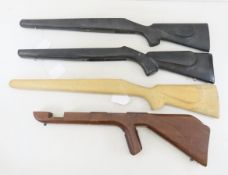 2 synthetic & 2 wood rifle stocks