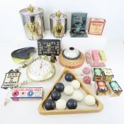 Bar items, ashtray, pool balls and more