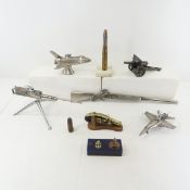 Figural Table Lighters, guns, airplane, bullet