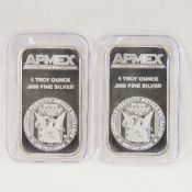 2 APMEX 1ozt .999 Silver Bars, sealed