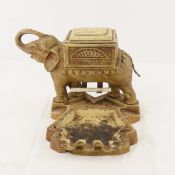 Cast Metal Elephant Cigarette Dispenser Ashtray