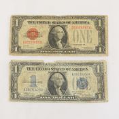 1928 Silver Cert & 1934 US Note $1 Funny Backs