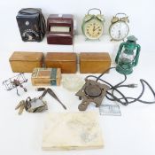 Vintage Tie Roller, Sewing Boxes, Clocks and more