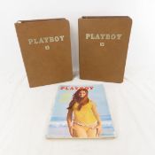 12 Playboy Magazines, 1971 In Hardcover Binders