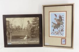 1918 Rabbit Hunt Photo & IA Wildlife Print w/Stamp