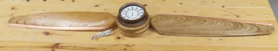 Wood Airplane Propeller style thermometer