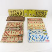 18 Vintage Minnesota & Wisconsin License Plates