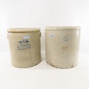 2 5 Gallon Stoneware Crocks; Red Wing & Fort Dodge