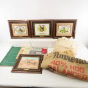 Framed Cigar Box lids, feed bags, and more