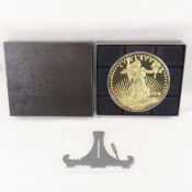 1 Troy Pound - 12ozt .999 Silver Round gold plated