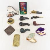 Vintage pipes, ashtrays and lighter