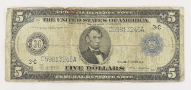 1914 $5 Federal Reserve Large Note