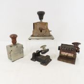 Vintage Check stamps & other bank tools