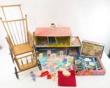 Superior Tin Litho Doll House, Furniture & more