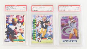 3 PSA mint 9 graded Brett Favre Football Cards