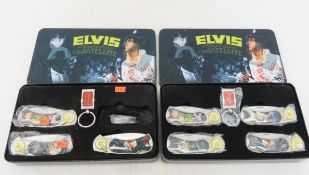 2 Elvis Presley Knife Sets in Tins- 1 incomplete