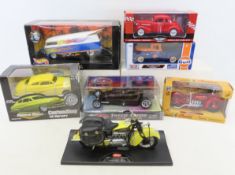 5 Car & 2 Motorcycle Diecast Models