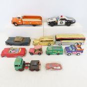 Vintage Tin Litho Cars, Trucks, Bank & more