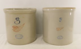 2 3 Gallon Red Wing Stoneware Crocks