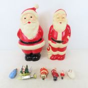 2 Vintage Union Products Santa Blow Molds & More