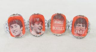1964 Vari Vue Beatles Flicker Rings Set Of 4