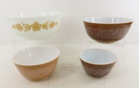 Vintage 4 pc Pyrex Woodland/Butterfly Bowl Set