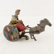 Lehmann Balky Wind-Up Clown Cart & Mule