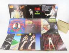 13 Vintage Elvis LP's and 12 45's