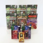 Dawn, Cremator, Crimson & Tomb Raider Figures