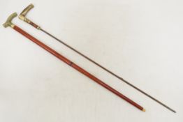Antique Wood Cane and Umbrella Shaft