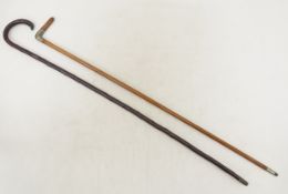 2 Antique Wood Canes With Sterling Accents