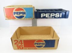 2 Plastic & Cardboard Pepsi Cola Totes