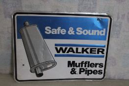 Walker Muffler & Pipes Metal Advertising Sign
