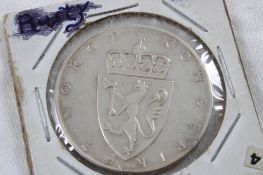 1964 10 Kroner 90% Silver Norway