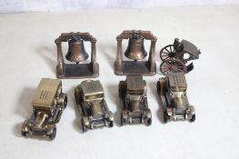 4 Car Banks, Hansom Cab, Liberty Bell Bookends